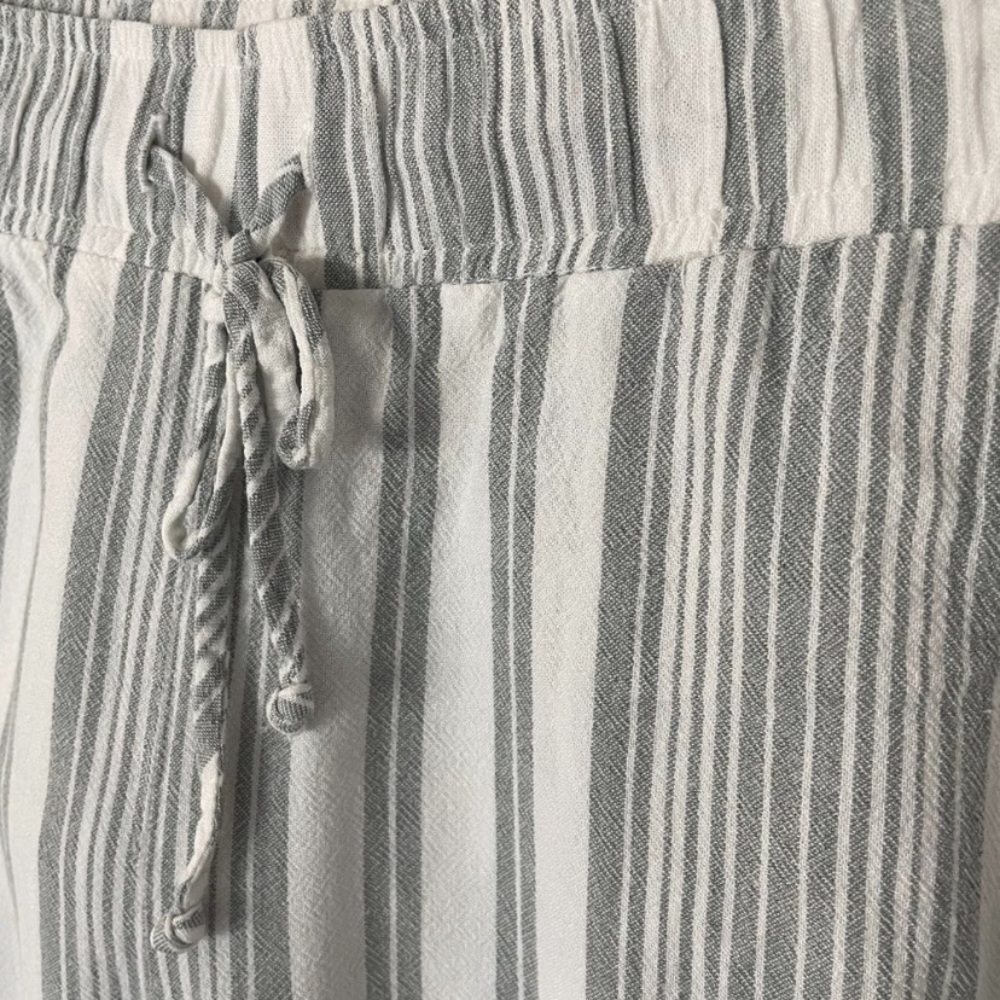 NWOT Anthropologie Cloth & Stone Striped Wide-Leg Linen Beach Summer Pants M - Picture 8 of 11